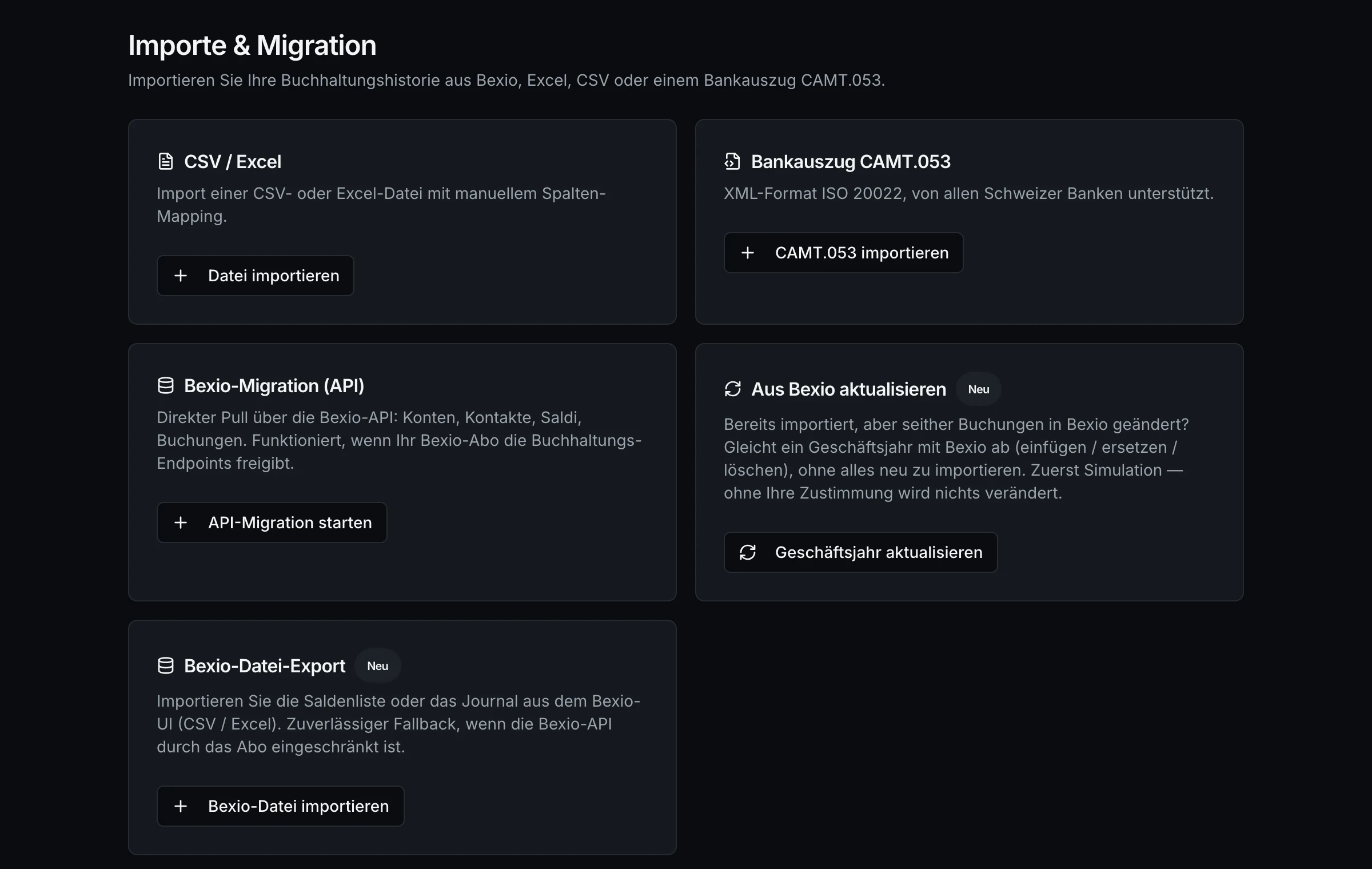 Ihren Auszug importieren